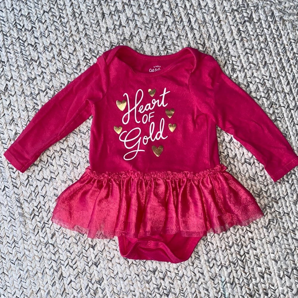 Cat & Jack Heart Tutu Onesie